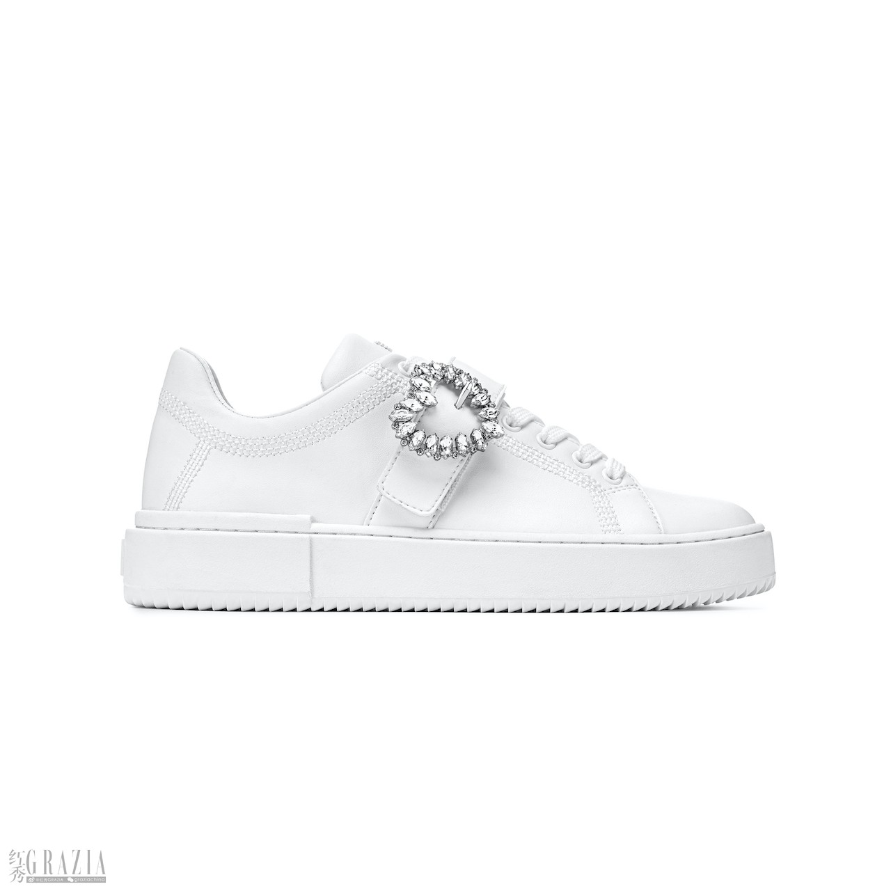 RYAN LOVEBUCKLE SNEAKER White Clear Action Leather Crystal.JPG