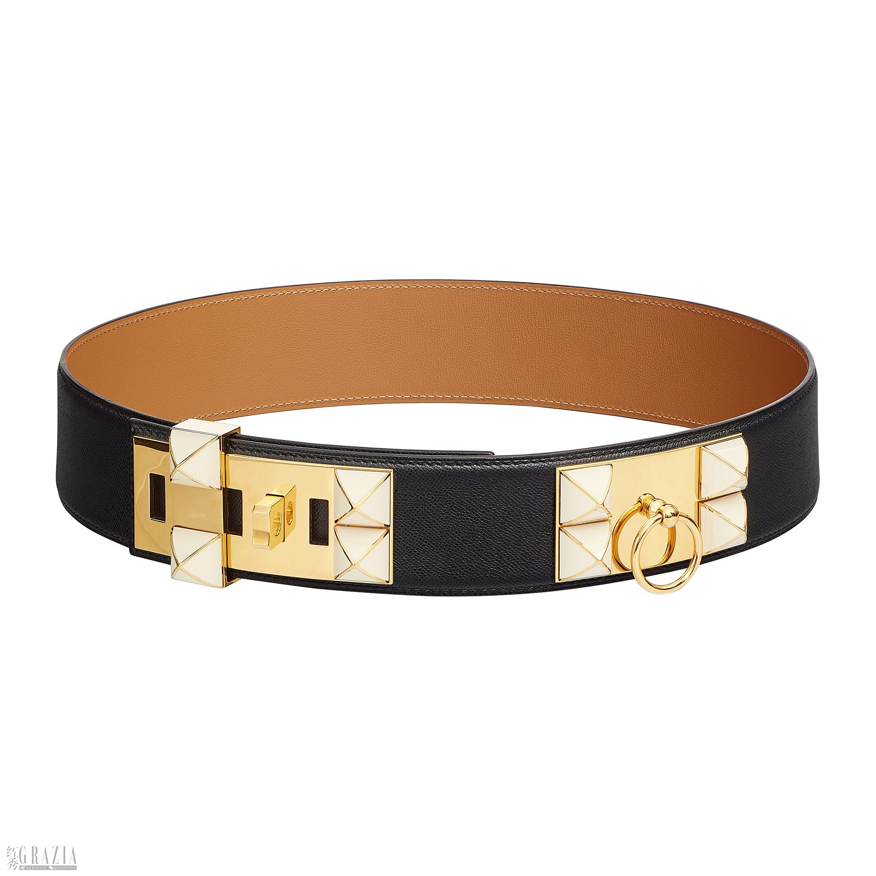 Belt in Madame calfskin and lacquered metal AW23 Objets Hermes © Studio des Fleurs (43).jpg