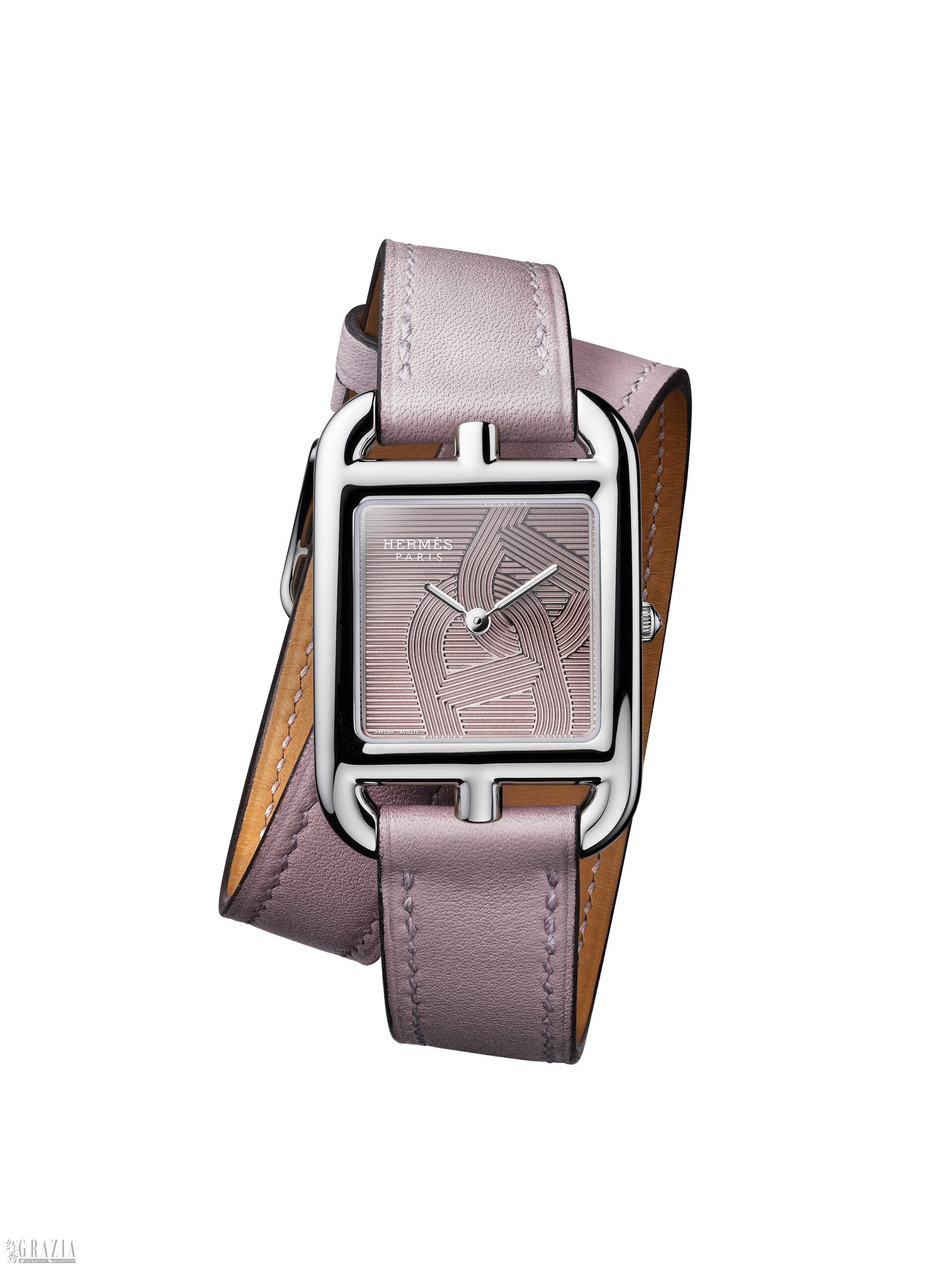 Cape Cod Chaine dancre watch in steel, double-tour band in Swift calfskin AW23 Objets Hermes © Joel Von Allmen.jpg
