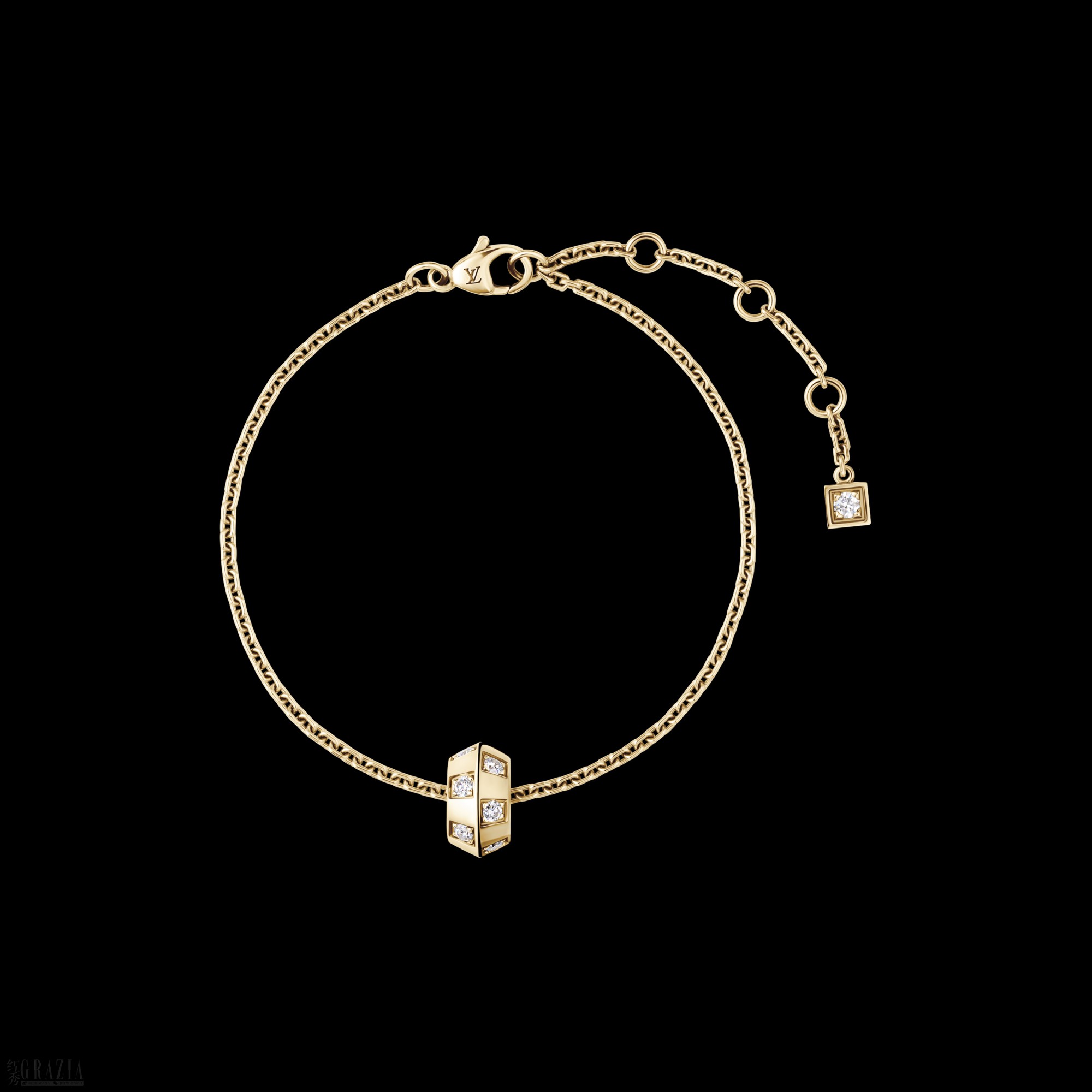 LE DAMIER DE LOUIS VUITTON BRACELET, IN YELLOW GOLD AND DIAMONDS. LOUIS VUITTON FINE JEWELRY.png