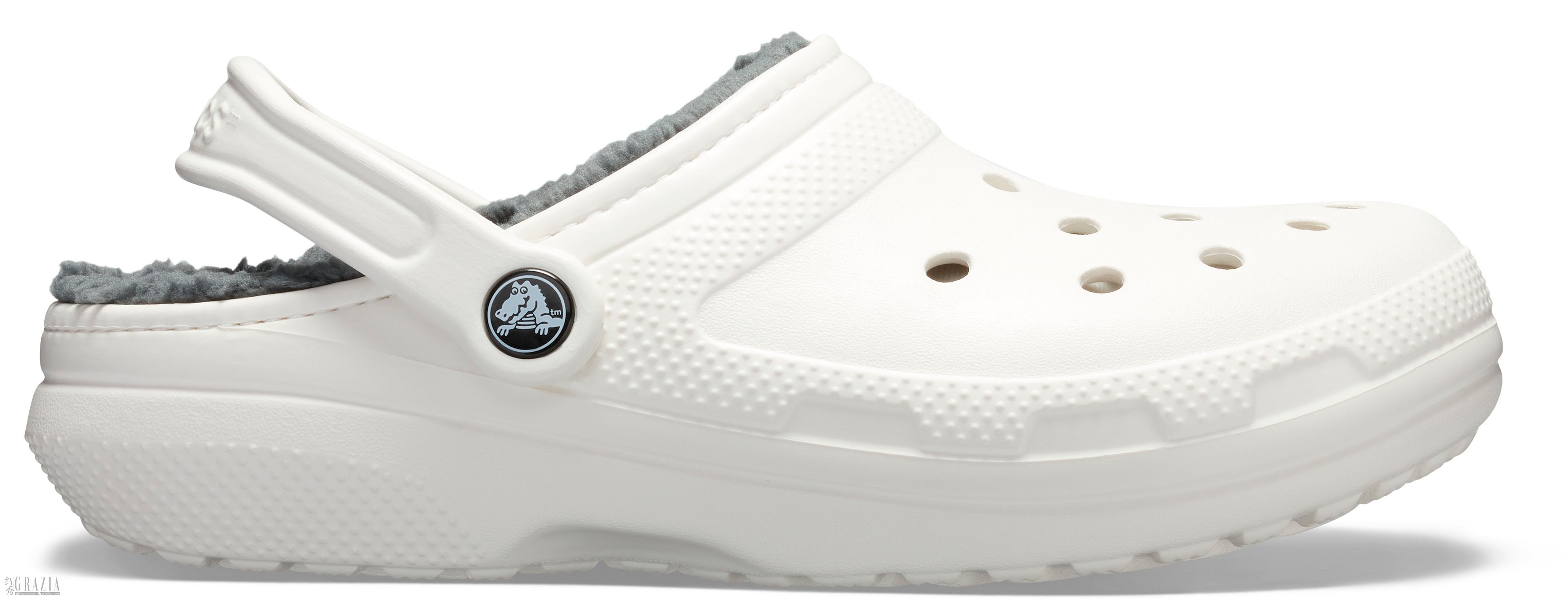 Crocs经典暖棉洞洞鞋 白灰色.jpg