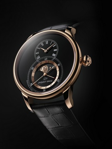 2018年巴塞尔高级钟表展预览： 雅克德罗黑色珐琅月相大秒针演绎动人月色