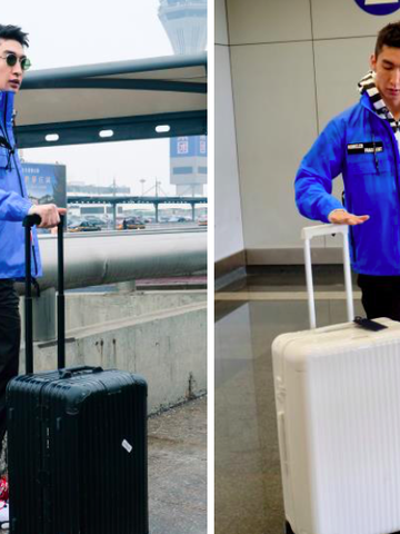 奥运冠军武大靖携RIMOWA现身机场，前往米兰时装周