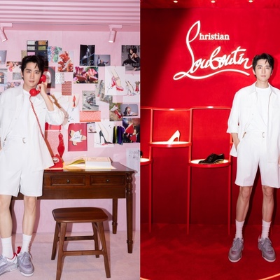 演员张新成、刘些宁亮相Christian Louboutin路铂廷 成都红底限时体验空间