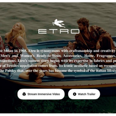 ETRO 成为首个通过 Apple Vision Pro 直播沉浸式时装秀的时尚品牌