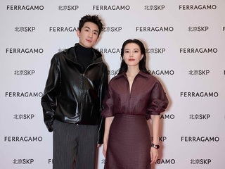 高圆圆、林更新出席FERRAGAMO北京SKP全新概念男士精品店开幕活动