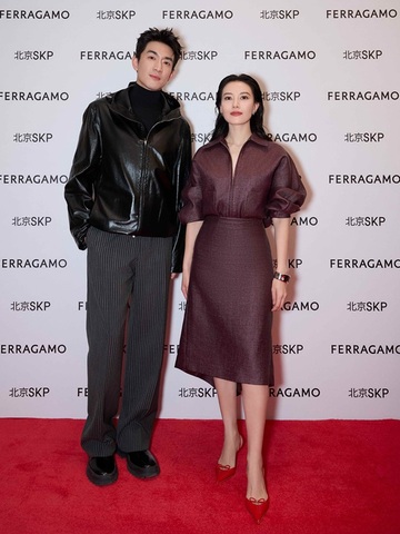高圆圆、林更新出席FERRAGAMO北京SKP全新概念男士精品店开幕活动