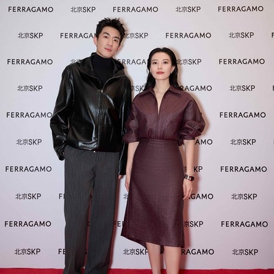 高圆圆、林更新出席FERRAGAMO北京SKP全新概念男士精品店开幕活动