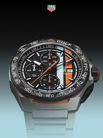 经典蓝橙配色 续写竞速传奇 TAG Heuer泰格豪雅重磅推出全新 F1 系列海湾石油自动计时码表