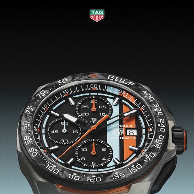 经典蓝橙配色 续写竞速传奇 TAG Heuer泰格豪雅重磅推出全新 F1 系列海湾石油自动计时码表