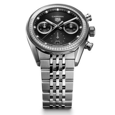 TAG HEUER 泰格豪雅推出全新卡莱拉系列计时码表Glassbox 穹顶表镜，勾勒竞速时计璀璨格调